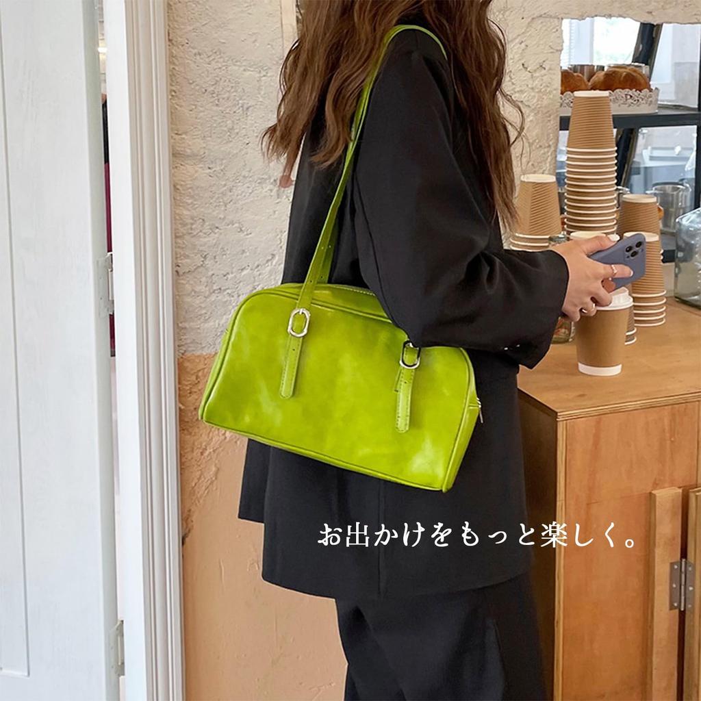 Horizontal Boston shoulder bag for large party [Lapimou] bag, bag, handbag, bag, one-shoulder bag, women, crossbody, horizontal, silver, A4, large,