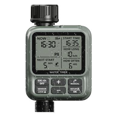 Automatic Watering Timer with 8 Programmable Steps, Rain Delay, Manual, and Automatic Modes, for Lawn and Garden Irrigation (Army Green)