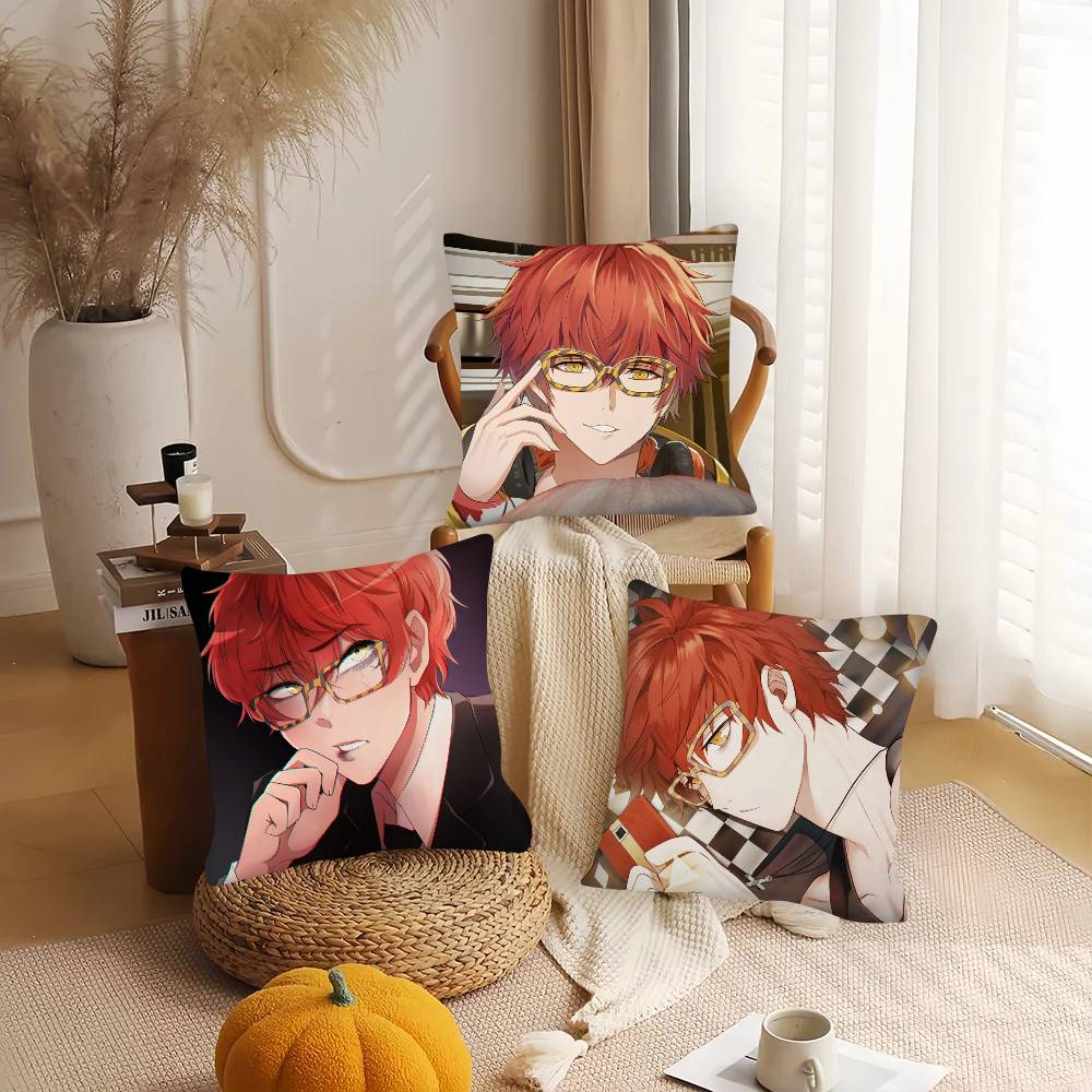 1Pc Anime Mystic Messenger Game Pillow Case Fashion Square Pillowcase Bedroom Sofa Room Ins Decoration Leisure