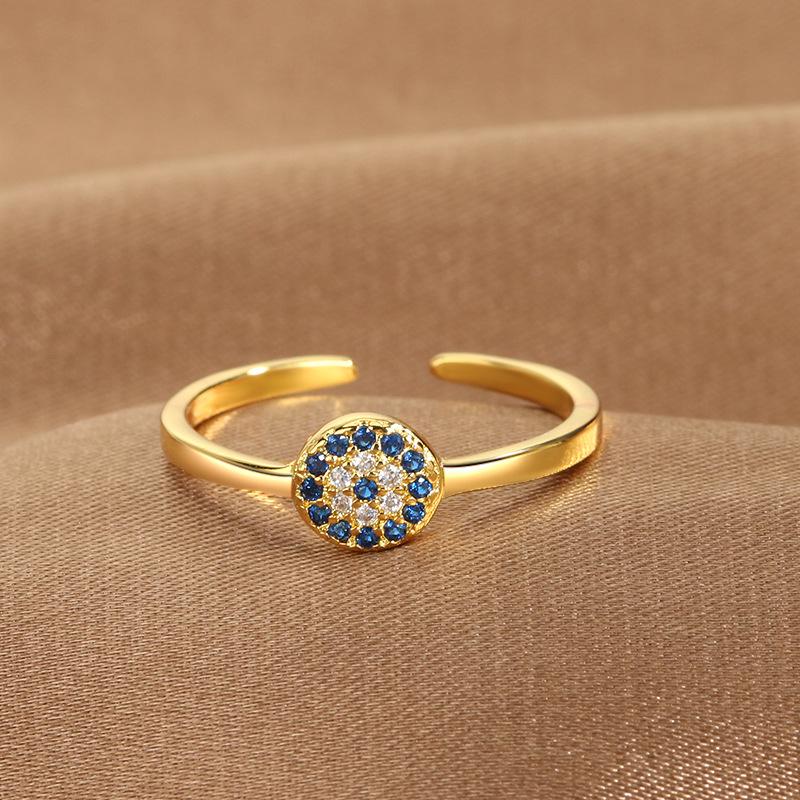 

YILUOCD Кольца с открытой регулировкой «Глаз дьявола» с синим цирконом, Кольца на пальцы «Турецкий сглаз» на удачу для женщин, Обручальное кольцо, Ювелирные изделия