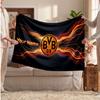Borussia Dortmund Personalisierte Fleecedecke Mit Fußballlogo, Individueller Name Text Weiche Warme Wohndecke