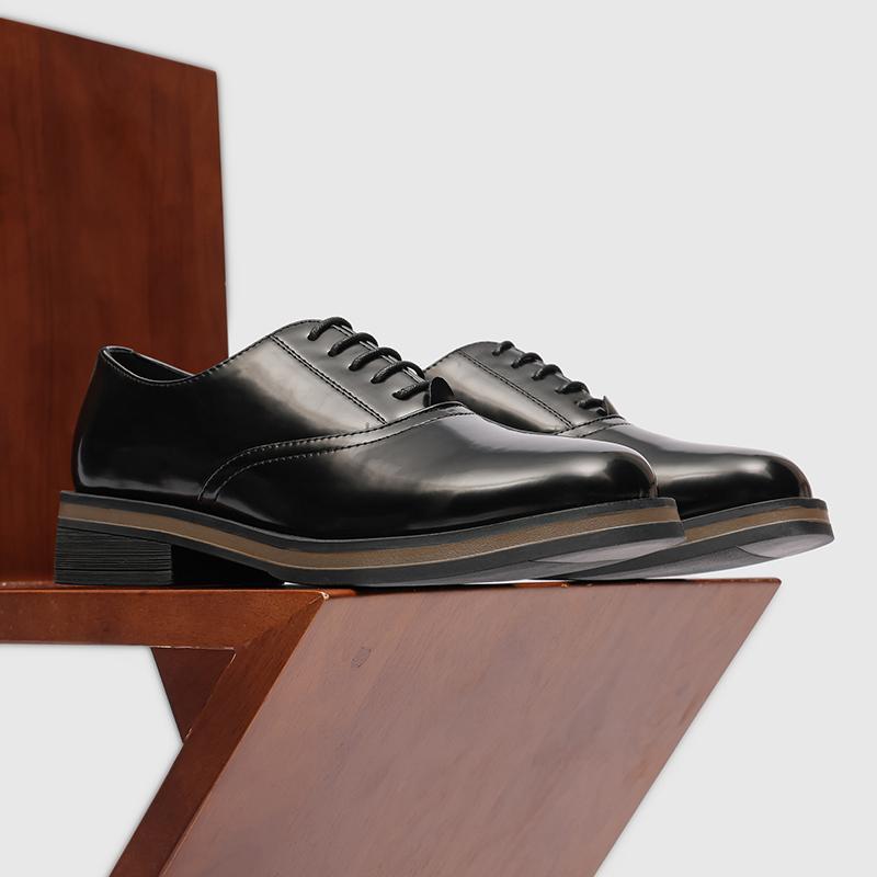 Fashion Elegant Retro Men's Lace -Up Casual Shoe Classic Anti-Slip And Wear-Resistant Oxford Shoe Comfortable Square-Toed Business Shoes