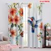 2pcs,2D Plane Printing Popular Curtain Panels Hummingbird Harmony (2) Versatile 100% Polyester (without Rod) Gifts Ldeal for