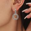 Black Stone Design Hoop Earrings Jewelry