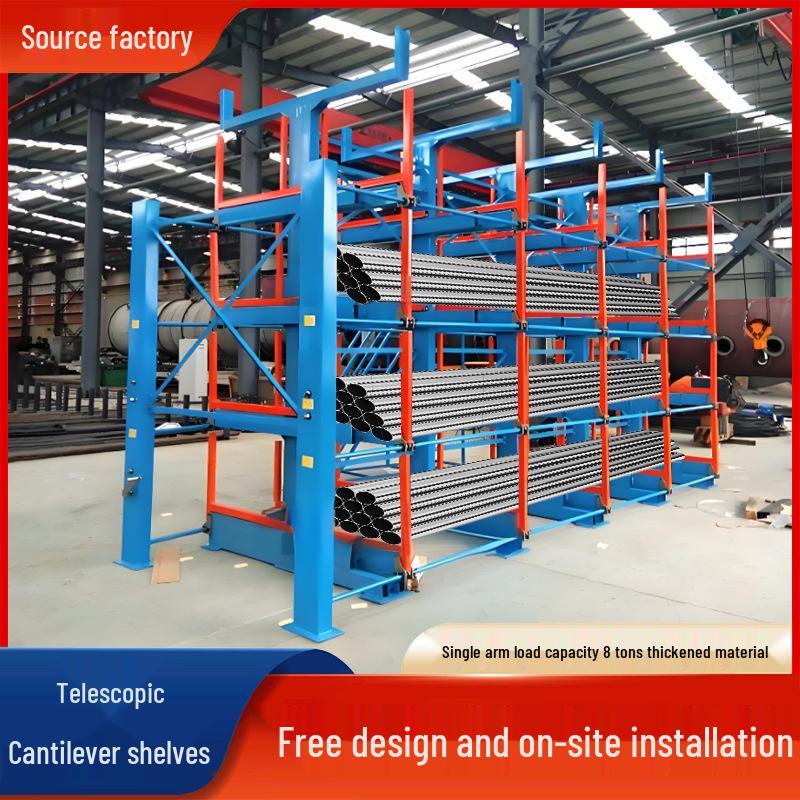Heavy Duty Electric Retractable Cantilever Rack for Large Pipe and Long Bar Storage