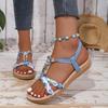 Women's Beaded Woven Flat Sandals - Summer Outdoor Fashion, Large Size, Casual Beach Shoes