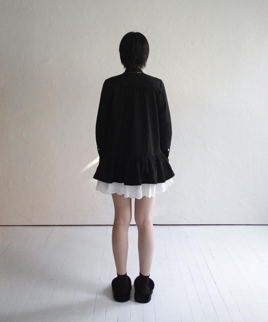 Rubati Ruffle Shirt Mini Dress_Black