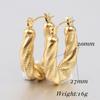 New Irregular Twist Snake Chain Double Layer 14K Gold Fashion Stainless Steel Earrings