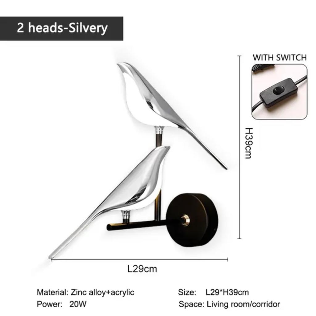 New Magpie Bird LED Wall Lamp Bedside Bedroom Rotation Indoor Wall Light Sconce AC85-265V