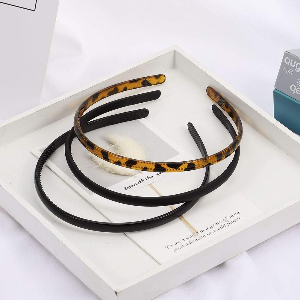 3Pcs Plain Headbands Teeth Comb Headbands Skinny DIY Hair Bands Headbands Headwears for Women Men Girls