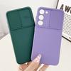 Slide Camera Lens Protection Case For Samsung S21 S22 S23 S24 FE S25 Ultra Plus A56 A55 A06 A52S A34 A16 A73 A21S A36 Soft Cover