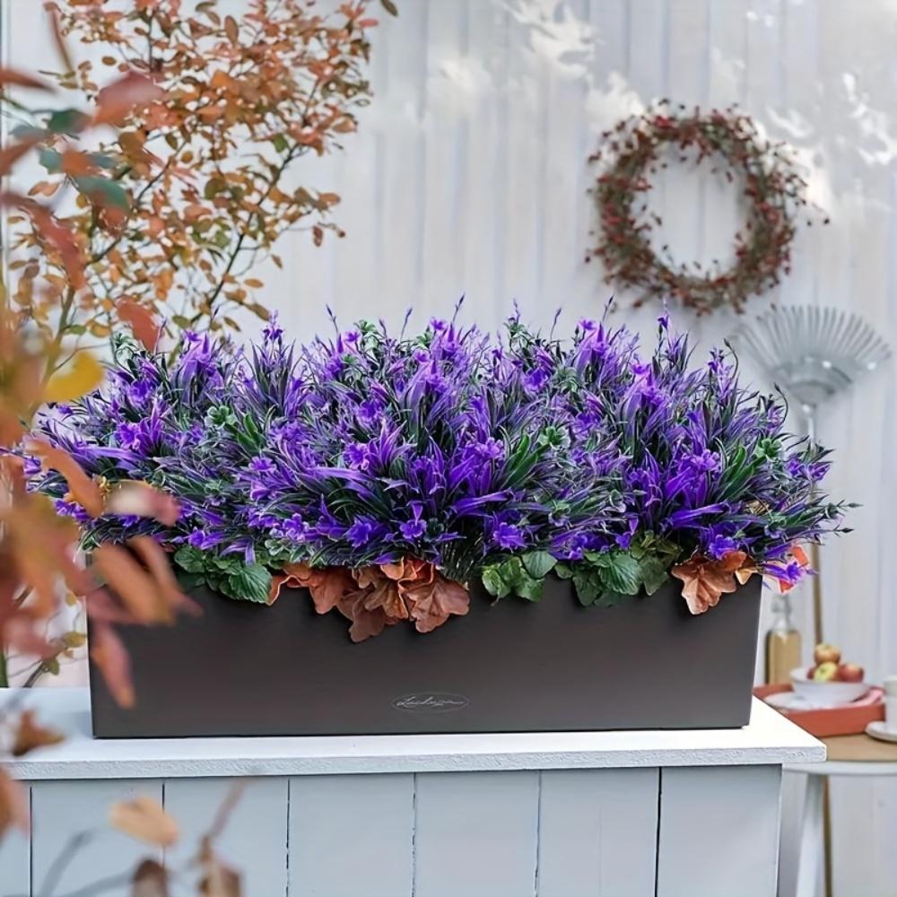 6pcs Artificial Flower Bundles - Lifelike Faux Greenery for Indoor & Outdoor Decoration - Ideal for Hanging Window Boxes, Garden, and Wedding Accents