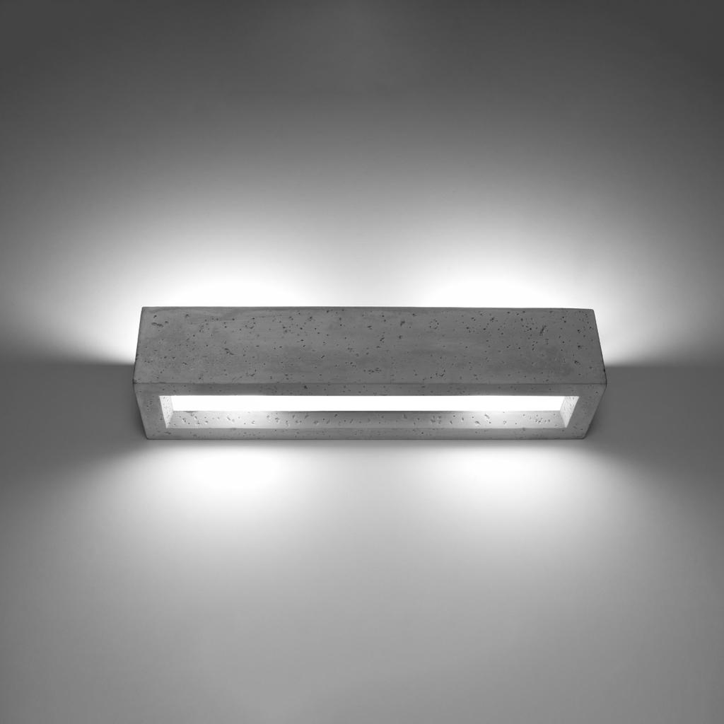 Kinkiet Vega 2 E27 Szary Beton Sollux Sl.0993