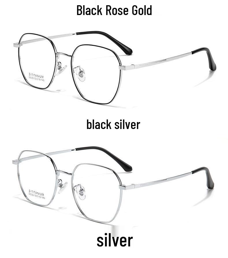 Retro Polygon Ultra-light Myopia Glasses Frame: Fashionable, Versatile, High-quality Metal Eyeglasses.