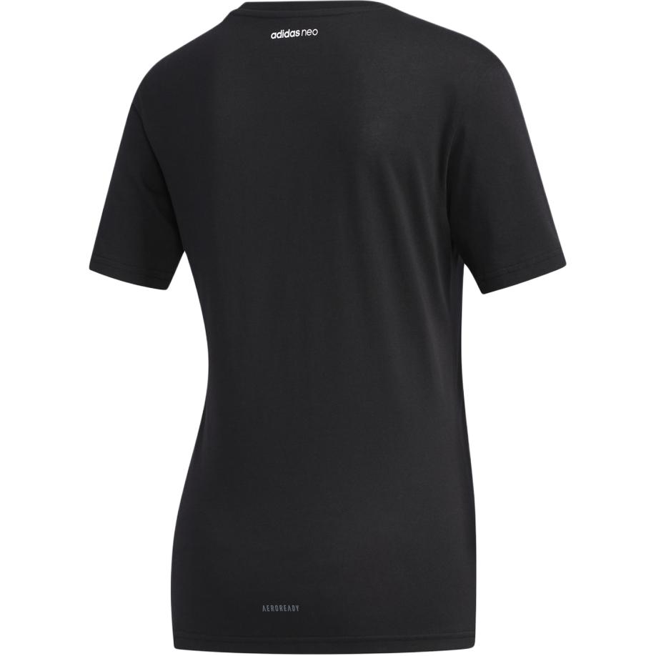 Adidas Neo Geometric Pattern Printed Round Neck Short Sleeve T-Shirt Women Tops Black FP7341