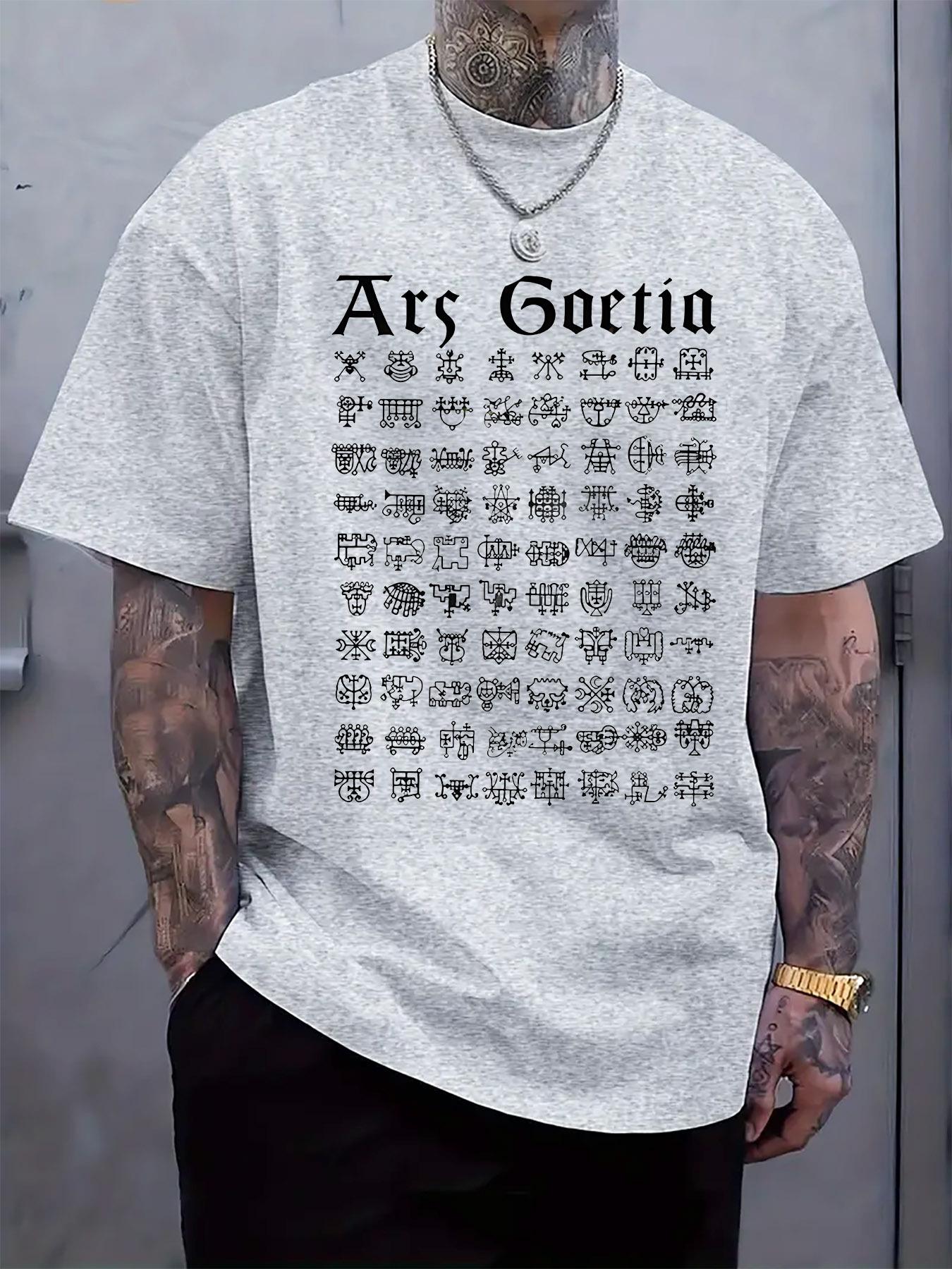 White  Ars Goetia  Graphic T-shirt - Casual Crew Neck XXL