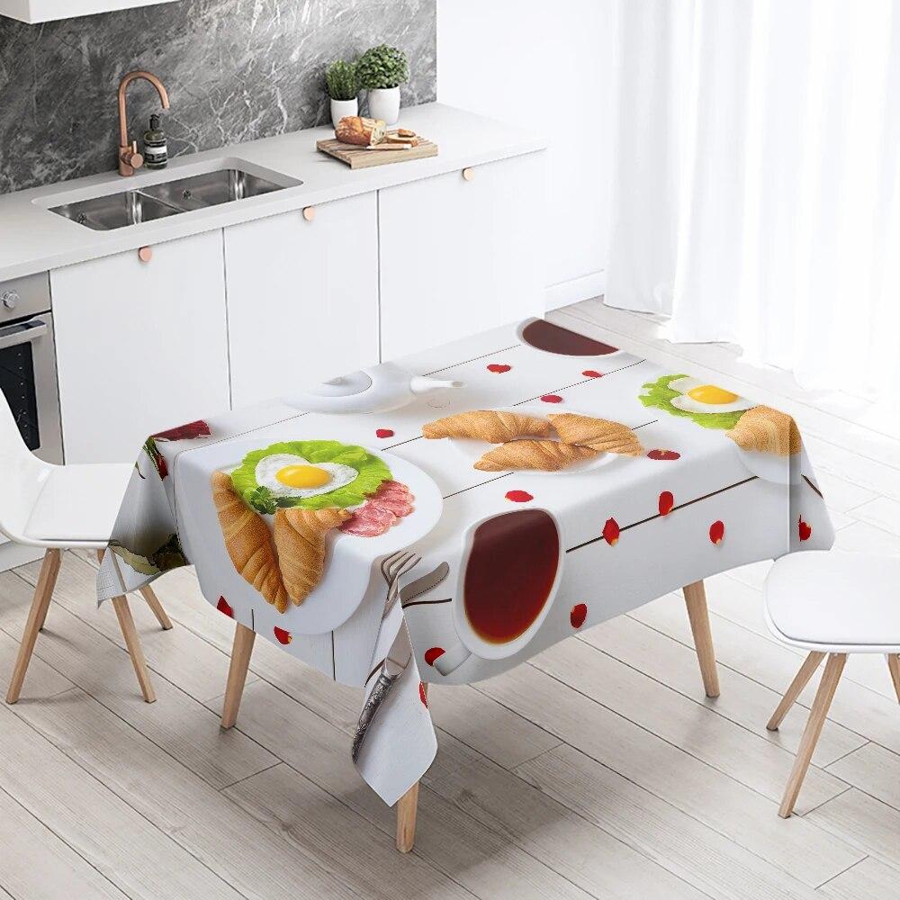 Fata de Masa Imprimata Tort Gourmet Decor pentru Ziua de nastere Masa Restaurant Bucatarie Rezistenta la Pete Impermeabil