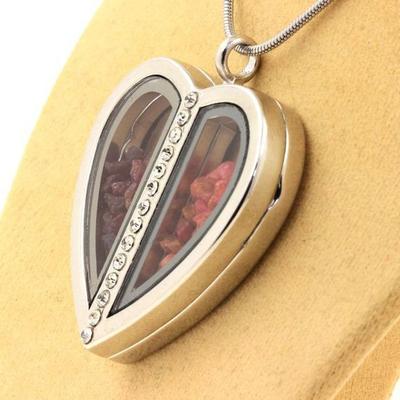 Stones and Minerals. Ruby + Raw Spinel Necklace. Heart Model.