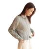 Sweater women's autumn new long-sleeved crew neck women's knitted cardigan retro gray high-end women's clothing