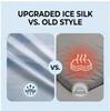 Striped 3-Piece Fitted Ice Silk Mat Set, Soft Anti-Bacterial Bed Sheet for Summer, Breathable Cooling Bedding for Home & Dorm