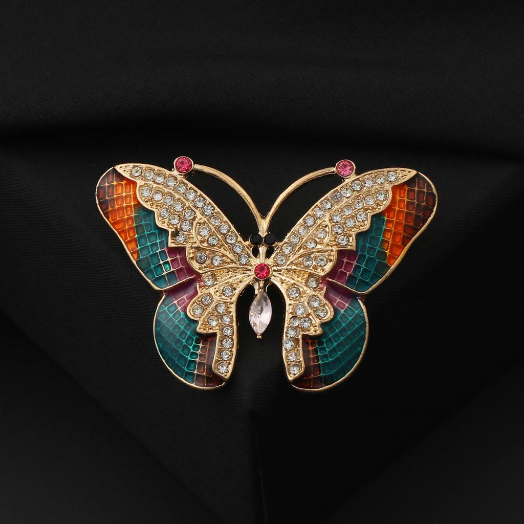 Fashion Butterfly Brooch for Women - Colorful Enamel Lapel Pin for Wedding Party, Jackets, Coats, and Scarves