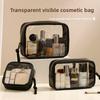 Portable Travel Toiletry Bag With Transparent Pvc Material And Large Capacity For Cosmetic Storage