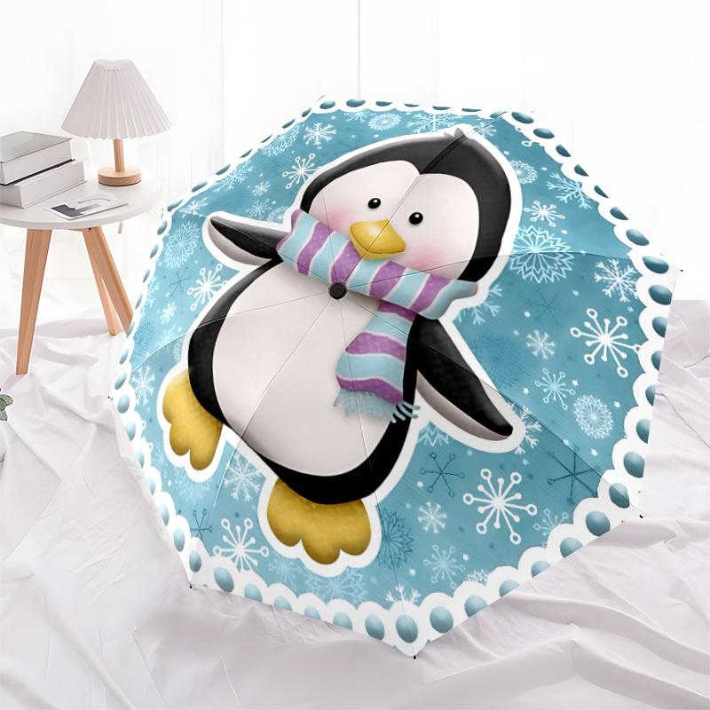 1pc Penguin Winter Scarf Folding Umbrella, Durable, Suitable for Outdoor Activities or Rain, Suitable for Commuting yy251027104