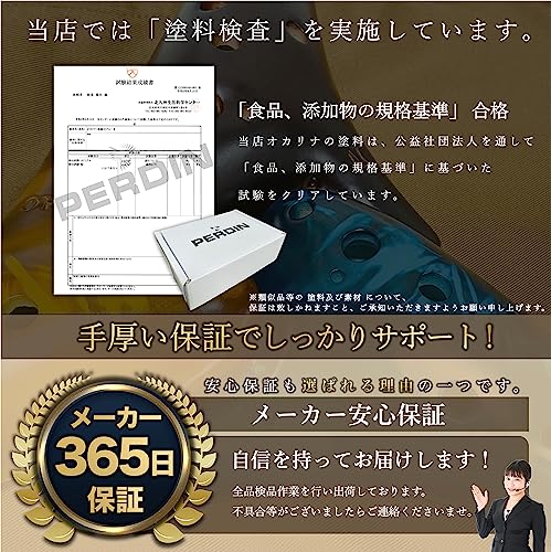 PERDIN Ocarina Alto C Beginner's Set, Ceramic, Fingering Chart, Japanese Instructions Included (Craze Horizon Blue)