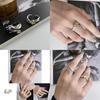 Unique Irregular Textured Zirconia Stone Ring For Women Fashionable Adjustable Open Band