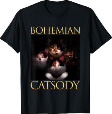 Bohemian Catsody Cats Kittens Meow Parody Funny Cat Lover T-Shirt