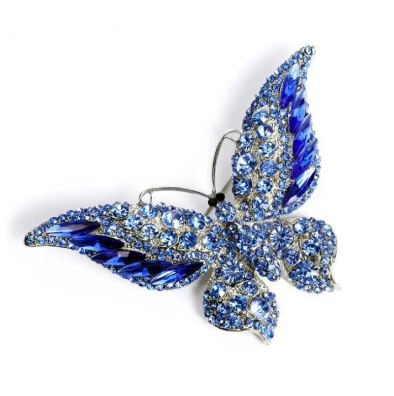 Exquisite Full Zircon Big Flower Pin Brooch Luxury Crystal Flower Brooch Fashion Bridal Wedding Dress Pin Accessories