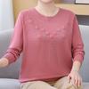 Women's Loose Plus-Size Sweater Autumn and Winter Crew Neck Printed Knitwear Soft and Skin-Friendly Stretch Pullover Top