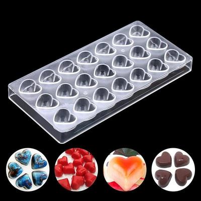 21 Heart-shaped Clear Chocolate Mould DIY Baking Acrylic Chocolate Maker Candy Mold Baking Pastry Tool
