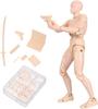 1/12 Scale Male Mannequin Figure Model for Drawing, Manga Drawing, Props, Stand Included, Doll Type, Body for Art Practice (Male, Skin Tone)