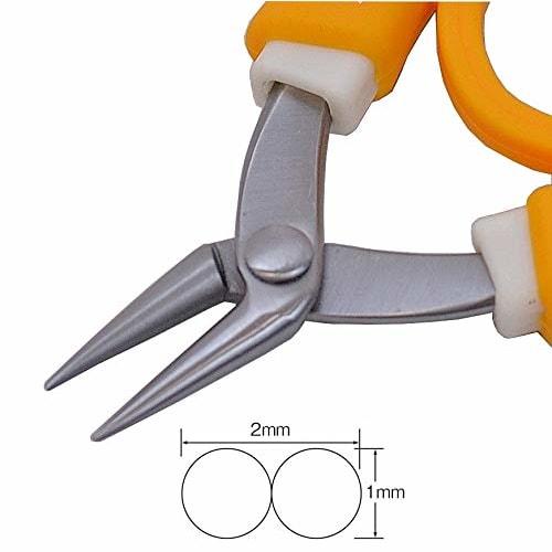 ANEX SUS410 Pliers with Grip, Double Round, 135mm, No. 253 [Compact and Easy To Grip] for Beading, Crafting, Wire, and Tsumami Zaiku, Beginners