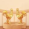 1 Stück Legierung Hahn Figur Aufwendige Goldene Federn Heimdeko Büro Geschenk Tischschmuck Teetier