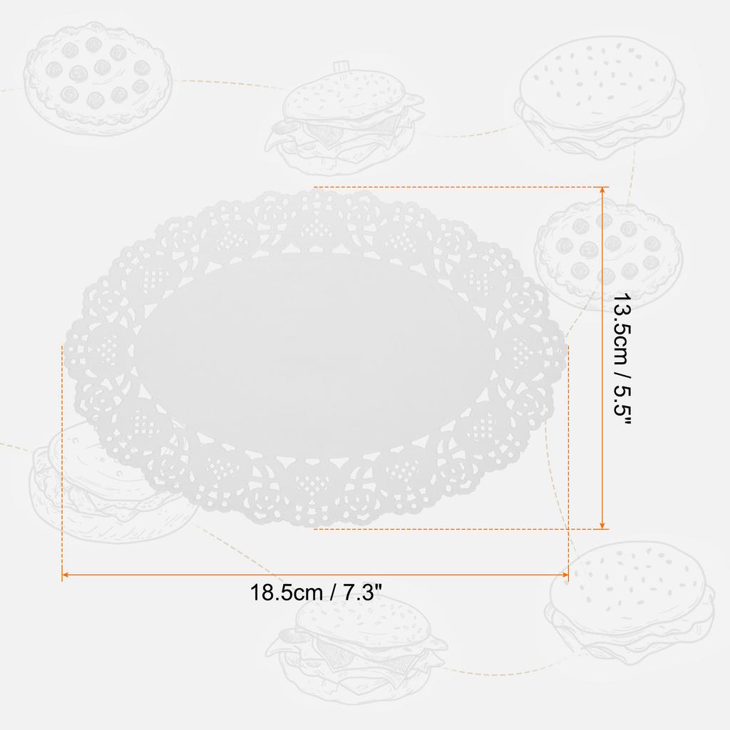 150/300pcs Lace Paper Doilies White Round/Oval/Rectangle Disposable Decorative Paper Placemats Hollow Flower Absorbing Papers