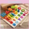 Wooden Childrens Educational Toy Puzzle With Magnetic Fishing And Musical Xylophone For Early Learning