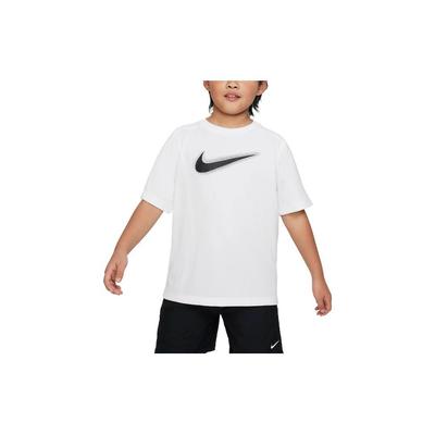 Multi Kids Logo Round Neck Short Sleeve T-Shirt Kids Tops White DX5386-101
