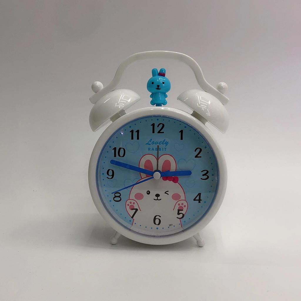 Alarm Clock for Children's Student Bedroom Bedside Clock Simple Cute Rabbit Creative Fake Tying Clock