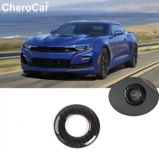 Carbon Fiber Trunk Rear Start Button Switch Trim Ring For Chevrolet Camaro 2017+