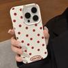 Rosa Polka Dot Litschi-Leder-Muster Handyhülle für iPhone 17 Air 16 16e 15 14 13 12 11 Pro Max Chiffon-Textur Rückseite