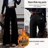 Women's Petite High-Waisted Black Wide-Leg Jeans - Slimming and Leg-Lengthening for Autumn/Winter