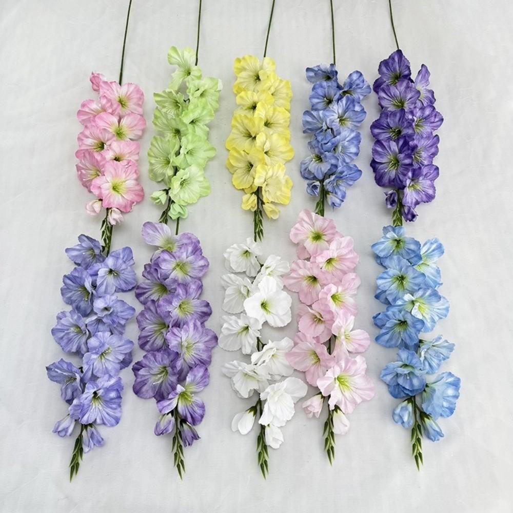 Silk Simulation Gladiola Flower 80cm Silk Fake Bloom New Artificial Flower  Party Decor
