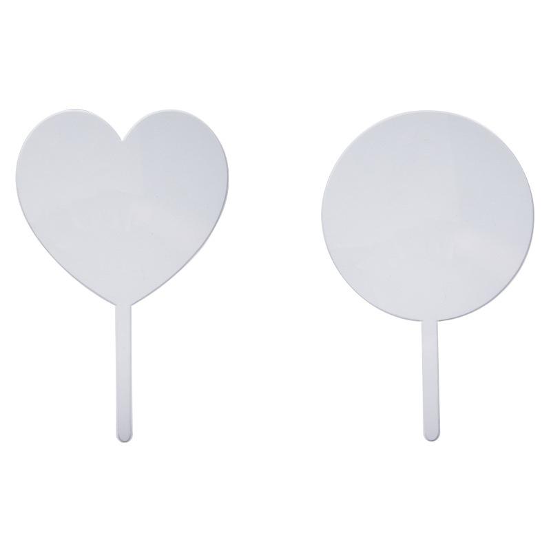 1PC  For Birthday Party Decoration Blank Wordless Circular Heart-shaped Chocolate Cake Dessert Plugin