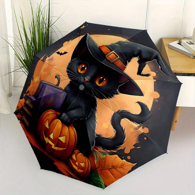 

1pc Winning Wizard Cat Automatic Opening and Closing Umbrella - Lightweight 3-Fold Design, Suitable for Fans, Travel, Daily Use - Official Produc