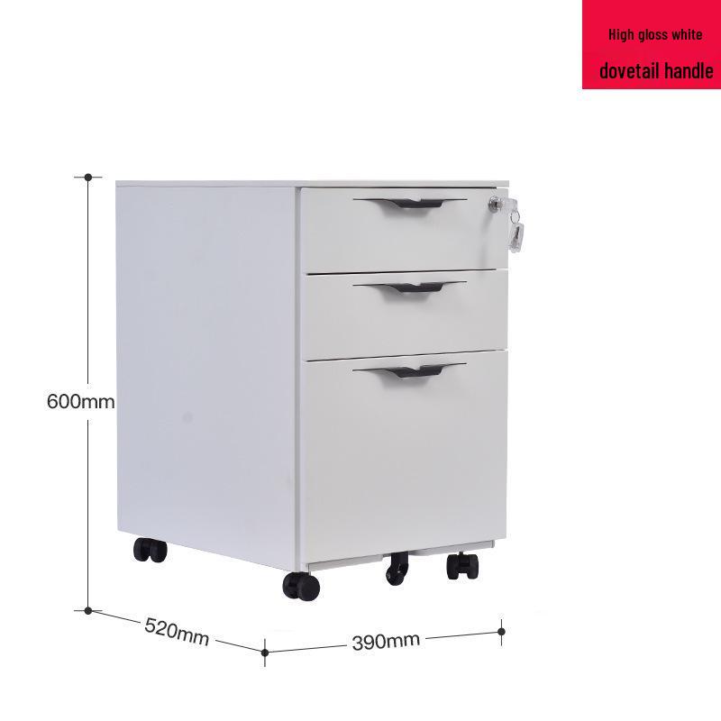 Steel Three-Drawer Mobile Office Cabinet with Lock, Under Desk Storage Solution