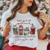 Unisex Graphic Love Cute Short Sleeve Happy Time Winter Merry Christmas Clothing Wear Printed Tops Lady Tees T Shirt Tshirt