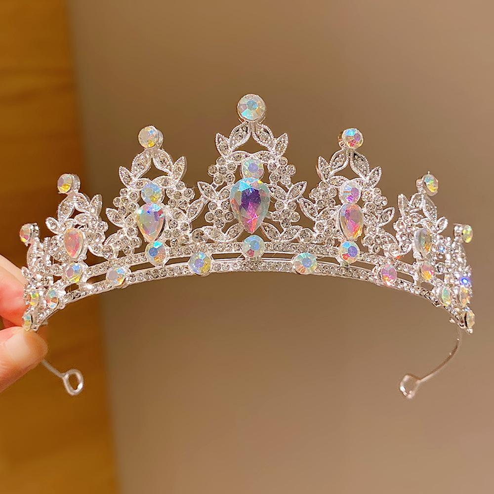 Girls' Crystal Princess Crown - Colorful Headdress for Birthday, Performance, or Photography