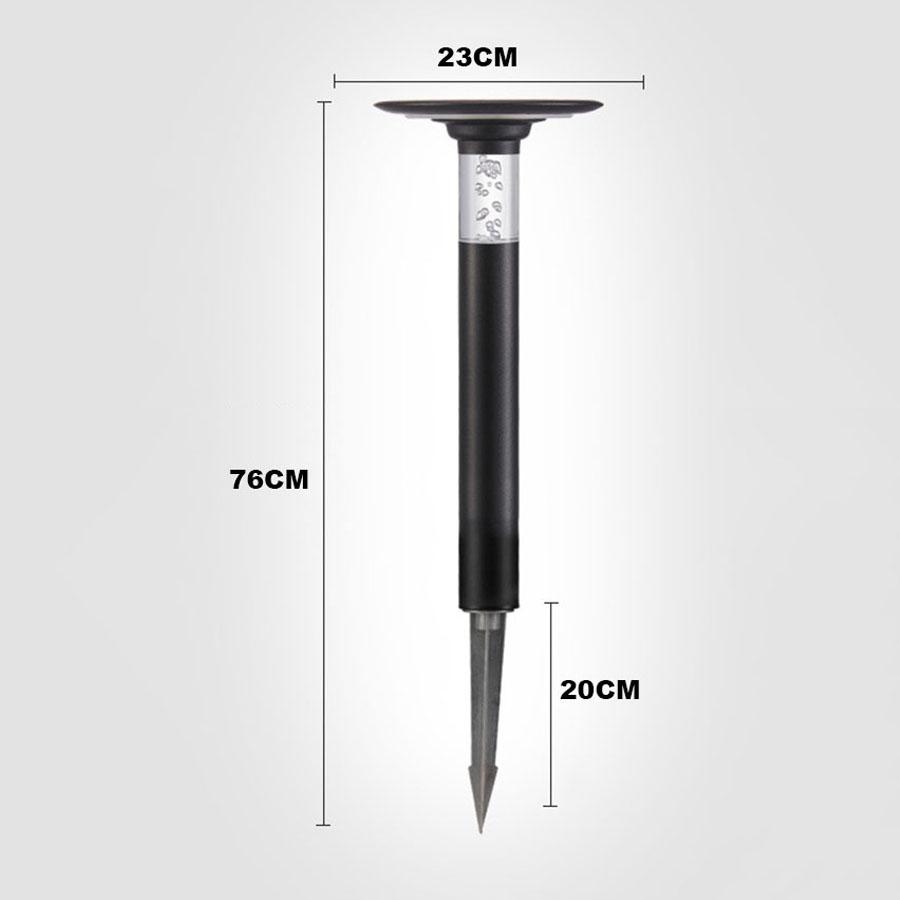 Thrisdar Solar Landscape Path Light Aluminum Outdoor Round Shape Solar Bollards Lighting for Lawn Patio Courtyard Driveway Decor